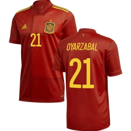 Camisola Espanha Oyarzabal 21 Equipamento Primeiro Euro 2020 Manga Curta